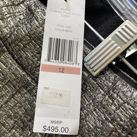 Floor Length Carmen Marc Valvo Skirt with pockets (gold hints of black), size 12 - Picture 4 of 9